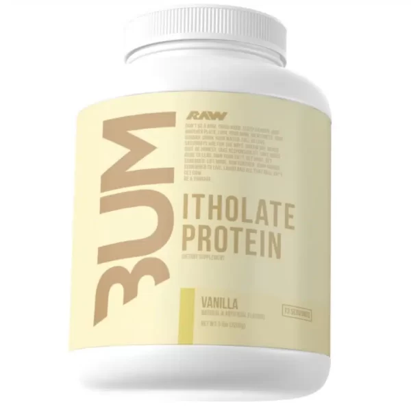 Un bote de Proteina Raw Nutrition de 5 Lb