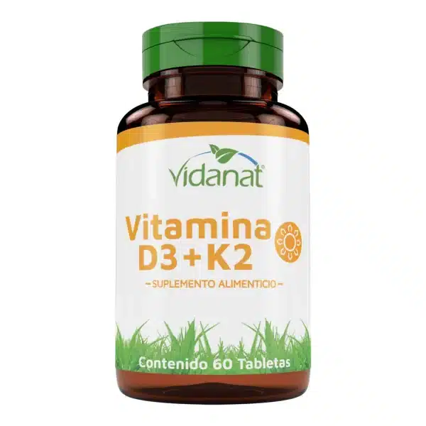 Vitamina D3 y vitamina K2 | 60 Tabletas | Vidanat | Vitaminas