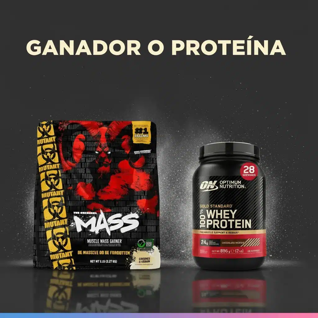 Ganador de peso o proteína: 3 datos para elegir 1 Comparativa entre un ganador de peso Mutant Mass y una proteína Gold Standard 100% Whey